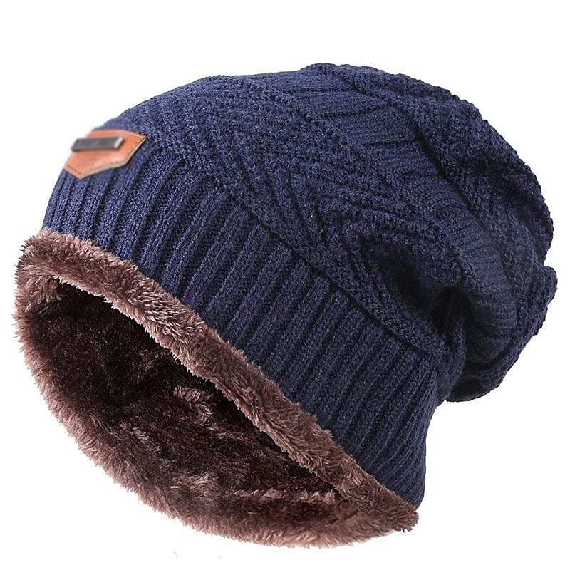 Winter Warm Caps Wool Thickened And Velvet Knitted Ear Protection Caps