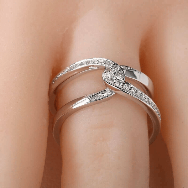 🔥 Promotion du dernier jour - 50 % de réduction🔗Bague entrelacée rectangulaire spéciale - 💕Mère et fille 👩👧 liées pour toujours 