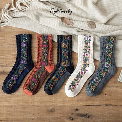 Vintage Embroidered Floral Women Socks(🎁New Year Sale)-A*