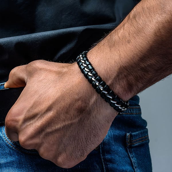 À mon fils-je serai là pour toi Bracelet en cuir Wave 