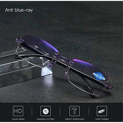 FoldFlat Sapphire High Hardness Anti-blue Progressive Far And Near Dual-Use Reading Glasses