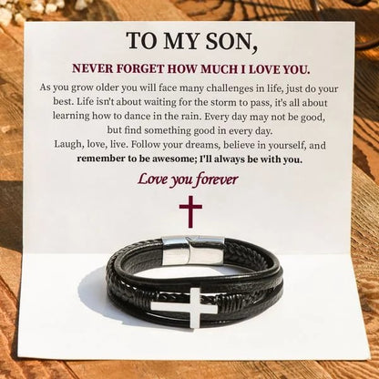 Armband „To My Son Love You Forever“.