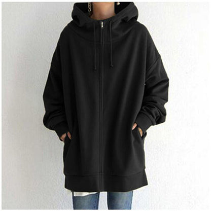 💥Hot Sale，Sold 10000+💥Women's Autumn/Winter Sweater Zipper Hooded Long Plus Cashmere Sweater