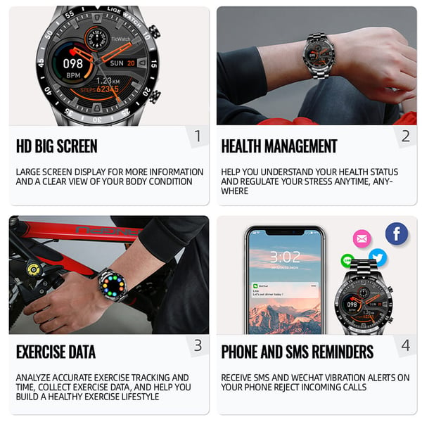 Montre de Luxe Homme/Femme Appel Bluetooth IP67 Etanche 