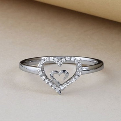 Mother & Daughter  Always Heart To Heart Ring