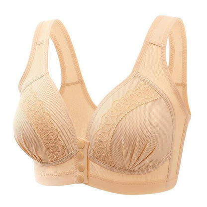 BUY 1 GET 2 FREE(Please add 3 pcs to cart)-2024 Front Button Breathable Skin-Friendly Cotton Bra