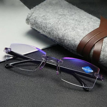 FoldFlat Sapphire High Hardness Anti-blue Progressive Far And Near Dual-Use Reading Glasses