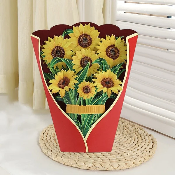 POP UP FLOWER BOUQUET GREETING CARD