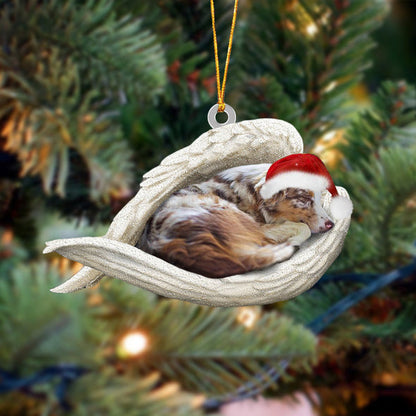 Australian shepherd Sleeping Angel Christmas Ornament