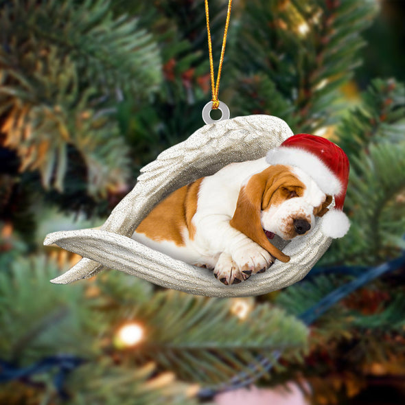 Basset Hound Schlafender Engel Weihnachtsschmuck 