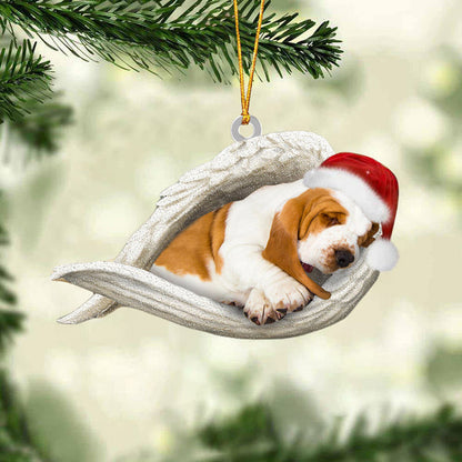 Basset Hound Schlafender Engel Weihnachtsschmuck 