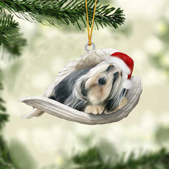 Bearded Collie Sleeping Angel Christmas Ornament