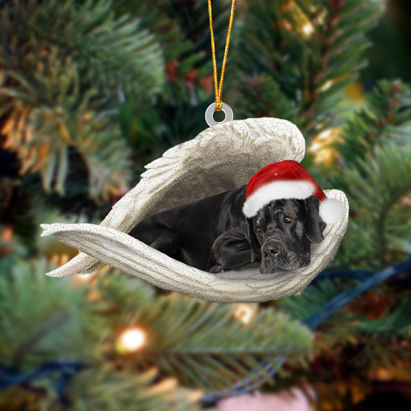 Schwarze Deutsche Dogge Schlafender Engel Weihnachtsschmuck 