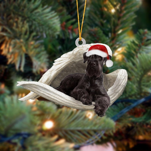 Schwarzer Schnauzer schlafender Engel Weihnachtsschmuck 