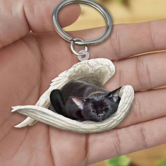 Bombay Cat Sleeping Angel Acrylic Keychain