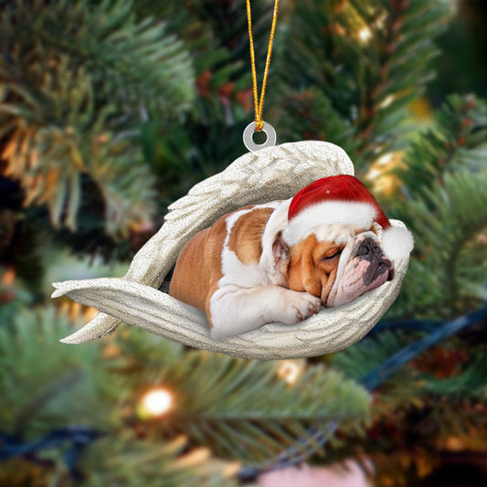 Ornement de Noël Ange endormi bouledogue 