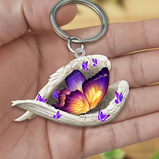 BUTTERFLY SLEEPING ANGEL ACRYLIC KEYCHAIN