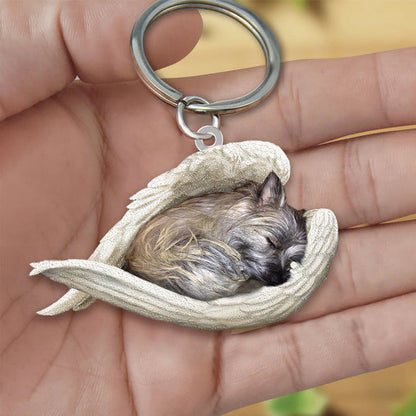 Cairn Terrier Sleeping Angel Acrylic Keychain