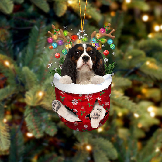 Cavalier King Charles Spaniel 3 im Schnee Taschen-Weihnachtsschmuck 