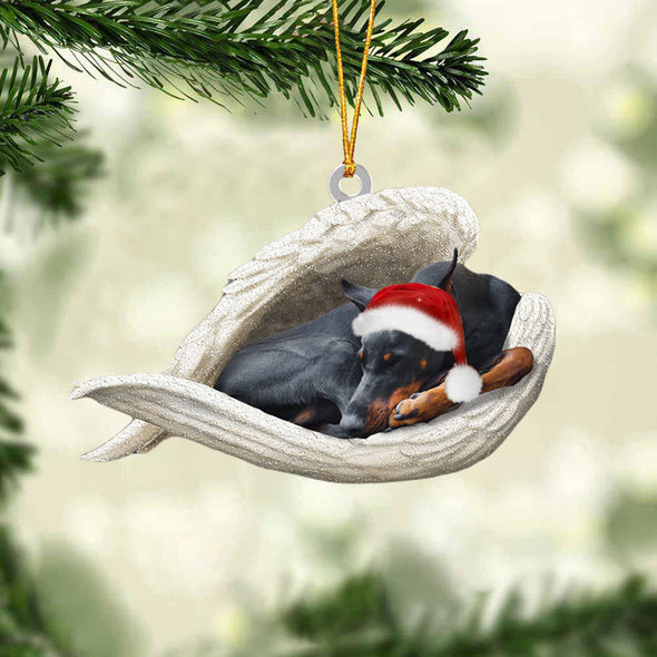 Doberman Sleeping Angel Christmas Ornament