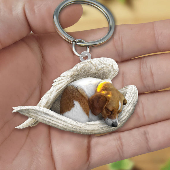 Dog Sleeping Angel Acrylic Keychain