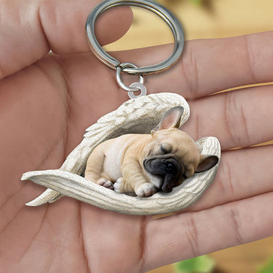 French bulldog Sleeping Angel Acrylic Keychain