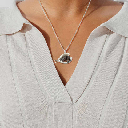 Collier en acier inoxydable avec pointeur allemand à poil court, ange endormi