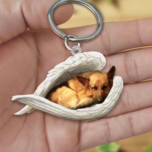 German shepherd Sleeping Angel Acrylic Keychain