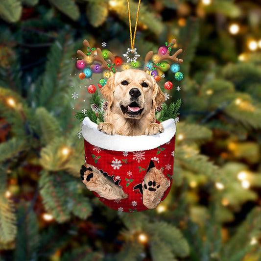 Golden Retriever 2 In Snow Pocket Christmas Ornament