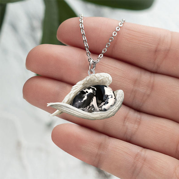 Great dane Sleeping Angel Stainless Steel Necklace