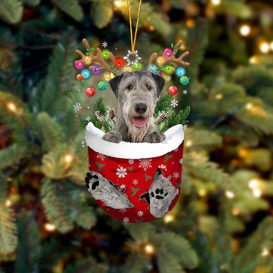 Ornement De Noël Irish Wolfhound dans la poche de neige 