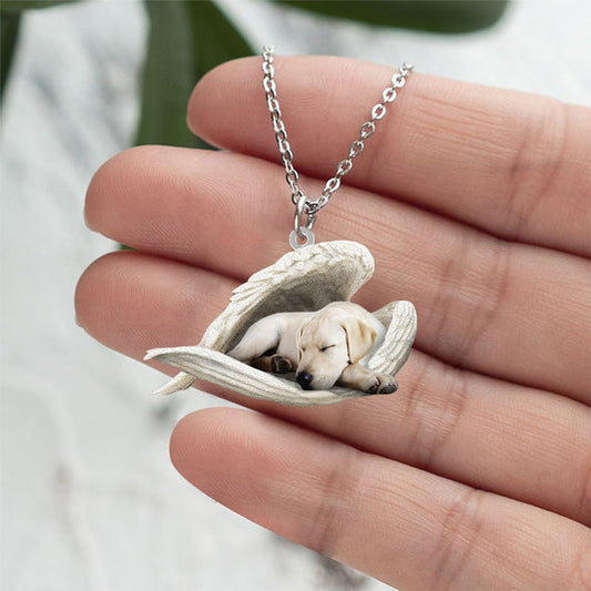 Labrador retriever Sleeping Angel Stainless Steel Necklace