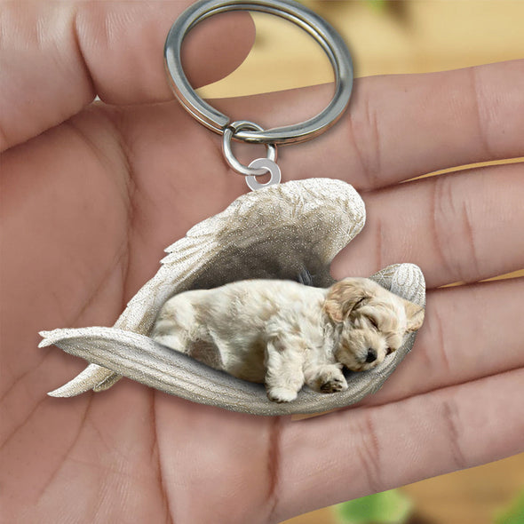 Lhasa Apso Sleeping Angel Acrylic Keychain