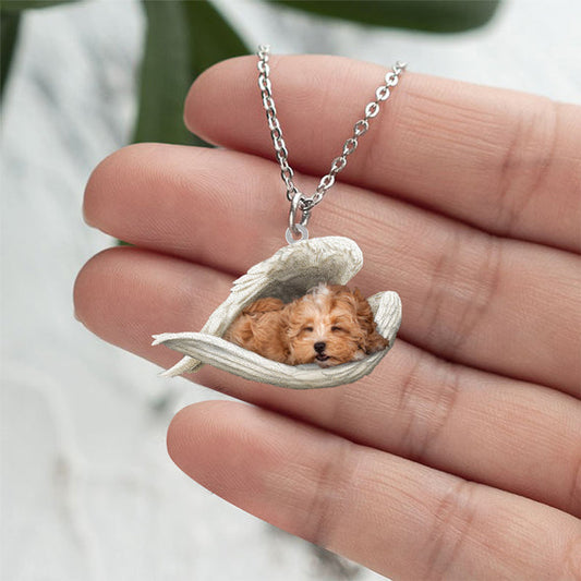 Maltipoo Sleeping Angel Stainless Steel Necklace