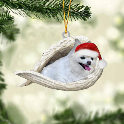 Pomeranian Sleeping Angel Christmas Ornament