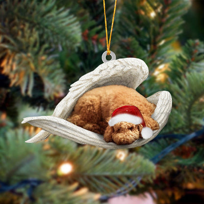 Poodle Sleeping Angel Christmas Ornament