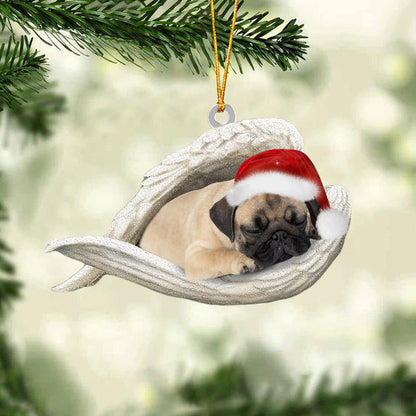 Pug03 Sleeping Angel Christmas Ornament