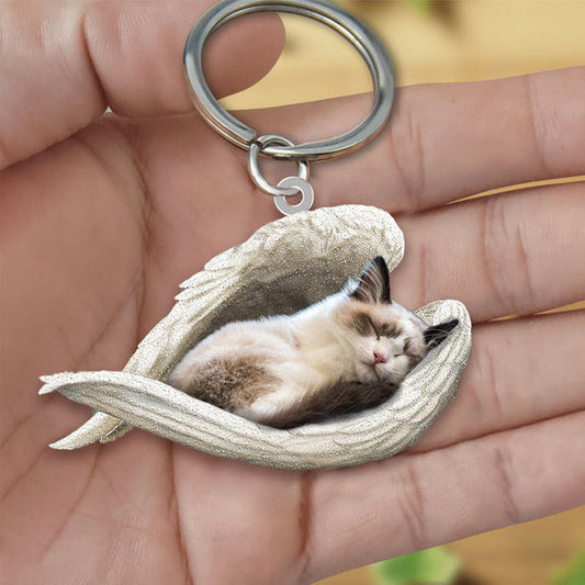 Ragdoll Cat Sleeping Angel Acrylic Keychain