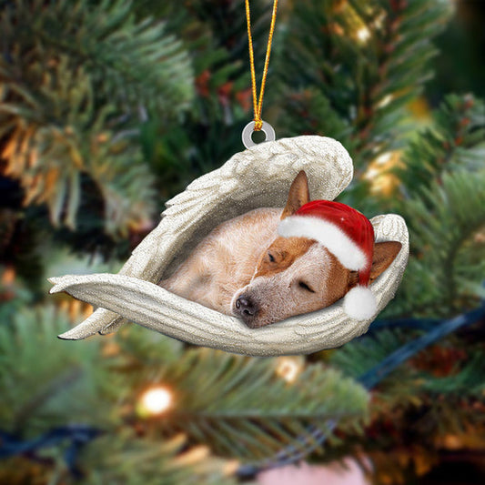 Red Heeler Sleeping Angel Christmas Ornament