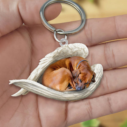 Rhodesian Ridgeback Sleeping Angel Acrylic Keychain