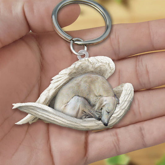 Saluki Sleeping Angel Acrylic Keychain