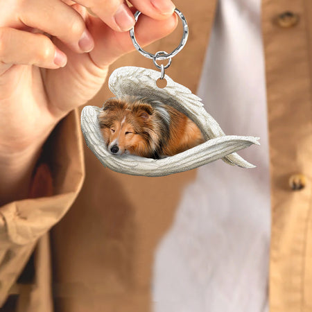 Sheltie 02 Sleeping Angel Acrylic Keychain