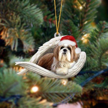 Shih tzu3 Sleeping Angel Christmas Ornament