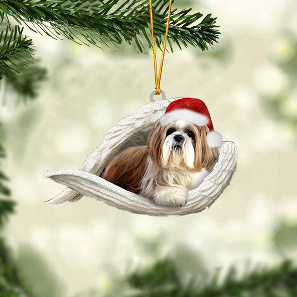 Shih tzu3 Sleeping Angel Christmas Ornament