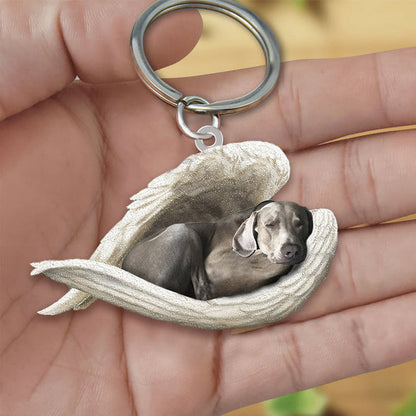 Weimaraner Sleeping Angel Acrylic Keychaine