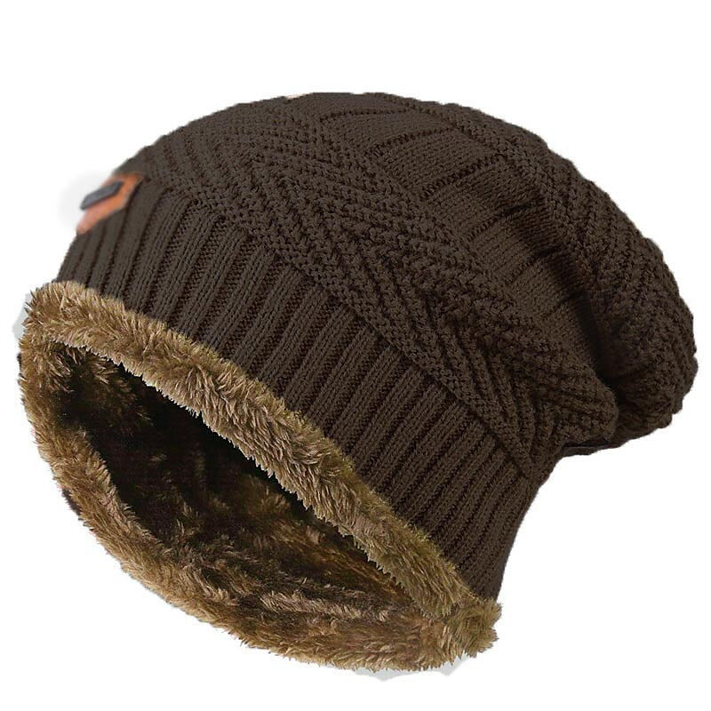 Winter Warm Caps Wool Thickened And Velvet Knitted Ear Protection Caps