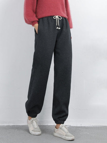 💥Hot Sale💥Women Warm Fleece Cotton Round Neck Solid Joggers Sweatpants (SIZE:S-5XL)