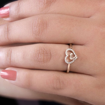 Mother & Daughter  Always Heart To Heart Ring