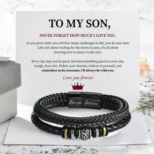 Armband „To My Son Love You Forever“.