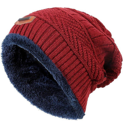 Winter Warm Caps Wool Thickened And Velvet Knitted Ear Protection Caps